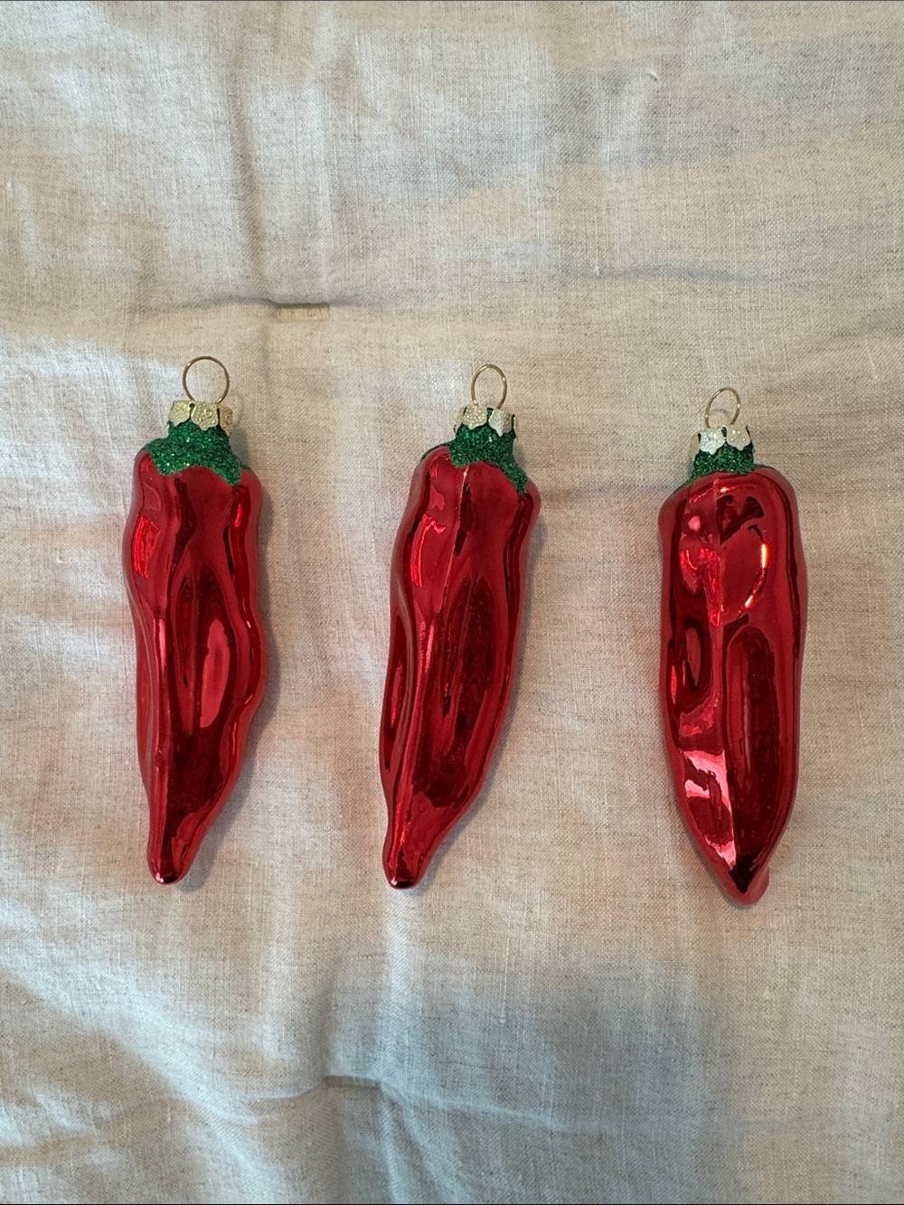 Chili Pepper Ornaments - Set of 3 - A
